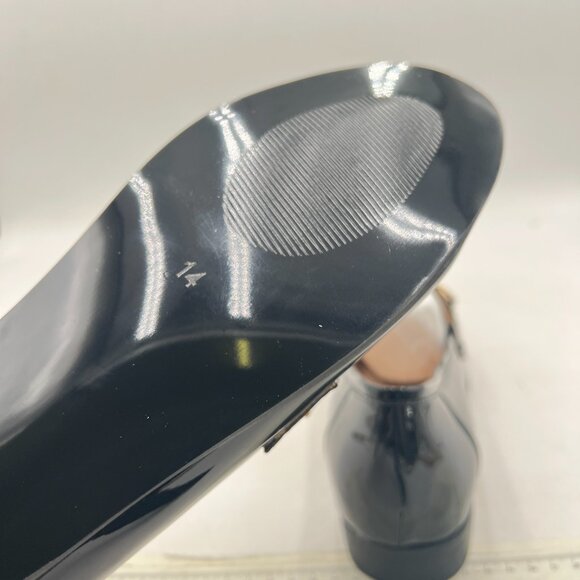 FSJ Black Closed Toe with Chain Loafers Block Low Heel Slip On Comfy Office Shoe - Picture 6 of 8